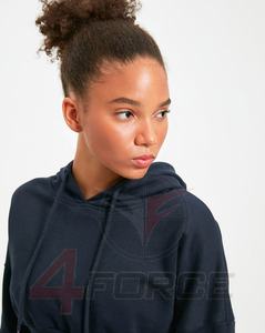 Pull à capuche en coton biologique pour femmes coupe ample hiver tricoté avant personnalisé brodé Street Wear sweat à capuche polaire - Product Image 4