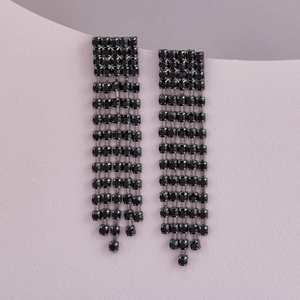 Trendy Vintage Drop <b>Earrings</b> Gold Geometric Pattern Made Alloy Brass Durable for Party Gift Featuring Pearls Diamonds Amber - Product Image 1