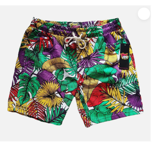 Shorts de plage décontractés pour hommes, tendance estivale, imprimés, amples, de marque, mode estivale, séchage rapide, respirant, tissu tissé, logo à la taille - Product Image 1