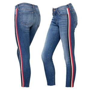 Women Saleh Enterprises Skinny <b>Denim</b> Jeans Slim Fit High Waist Polyester/Cotton Ankle-Length Vintage Fashion Pants <b>Stretch</b> Blue - Product Image 1