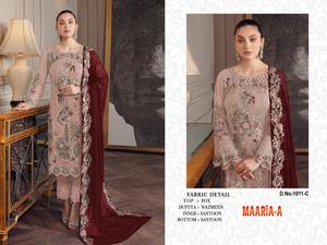 Top Qualité Georgette Semi Cousu Broderie Travail Pakistanais Bollywood Costume pour L'exportation Dans Le Monde Entier - Product Image 3