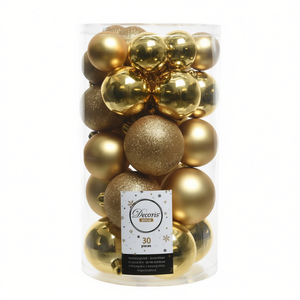 Amicasa 30-Piece Gold <b>Plastic</b> Christmas <b>Tree</b> Balls Set 9022900-Elegant Christmas Ball & <b>Tree</b> Ornaments - Product Image 2