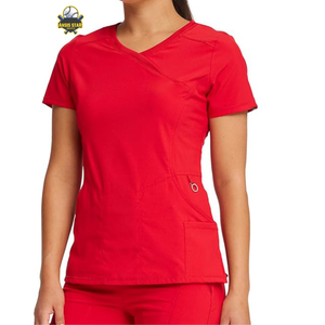 Premium logotipo personalizado Hospital Scrub Sets secado rápido Spandex tejido de punto de alta calidad enfermería ropa de trabajo al por mayor OEM personalizado - Product Image 4