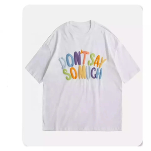 Services OEM Chemises en coton pour hommes, logo personnalisé basique imprimé, t-shirt à manches courtes vierge, couleur unie claire, impression en relief, t-shirts - Product Image 4