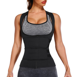 เสื้อกล้ามกีฬา Neoprene เสื้อรัดตัวแรงดันสูงผู้หญิงสร้างร่างกายเอวคู่ควบคุมหน้าท้องสร้างเสื้อผ้า - Product Image 2