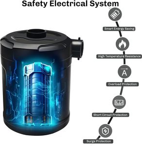 Bomba <span class=keywords><strong>de</strong></span> aire eléctrica con luz LED, inflador <span class=keywords><strong>de</strong></span> compresor <span class=keywords><strong>de</strong></span> aire inalámbrico portátil/bombas desinfladoras para cojines inflables, anillo <span class=keywords><strong>de</strong></span> natación para barcos - Product Image 4