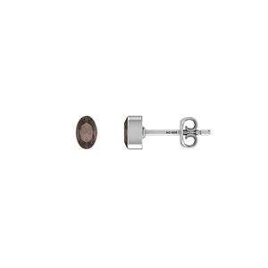 Pendientes de Plata de Ley 925 con Cuarzo Ahumado Natural en Forma de Pera Ovalada, Cierre de Mariposa, Estilo Moderno, Engaste de Bisel, Regalo para Fiesta 3 - Product Image 1