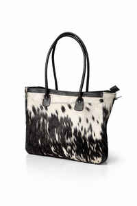 Bolso Tote Rústico Hecho a Mano de Cuero Genuino con Pelo de Vaca, Color Sólido, Bordado Vintage, Bolso de Hombro de Moda para Mujer, LHTB-0095 - Product Image 6