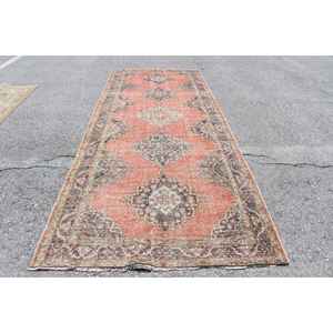 Alfombra Turca de 4.9x12.5 pies, Alfombra Vintage, Alfombra Oriental Roja y Negra - Product Image 1