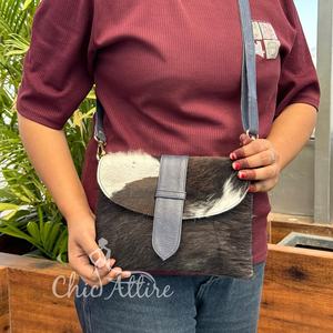 กระเป๋าสะพายข้างหนังวัวดีไซน์2025คุณภาพสูงสำหรับผู้หญิง, กระเป๋าหนังแท้กระเป๋าสะพายใส่ของได้มาก - Product Image 1