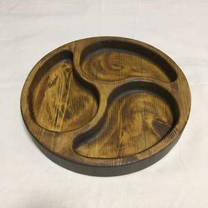 ถาดเสิร์ฟอาหารสองจานแบบใช้ในคาเฟ่ขายดีของตกแต่งบ้านใหม่ไม้มะม่วงขัดเงาเข้ม - Product Image 4