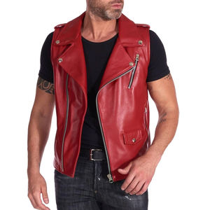 Chaleco de Cuero para Motociclista Personalizado de Nueva Llegada para Hombre, Estilo Motero Duradero, Logotipo OEM Disponible, Chaleco de Cuero para Motociclista al por Mayor - Product Image 3