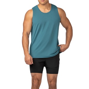 Camiseta sin mangas de spandex para hombre, 220 g/m², estilo largo, para culturismo, venta al por mayor, ropa deportiva, ajuste regular, color liso, chaleco básico. - Product Image 4