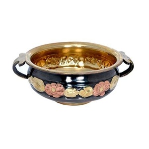 Urli ดอกไม้รูปทรงกลมสำหรับงานแต่งงานและตกแต่งเทศกาลดิวาลีทองเหลืองสีทองดีไซน์โบราณ - Product Image 5