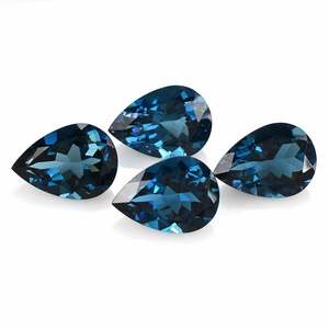 Topaze bleue de Londres fabrication de bijoux fabricant personnalisé 5x8mm forme de poire pour gemmes bleues suisses topaze à facettes en vrac Quartz naturel tout - Product Image 1