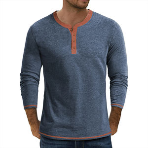 2025 personalizado recién llegado moda abotonado Henley elegante aspecto para viajes de oficina y fiesta de talla grande camisas de hombre - Product Image 4