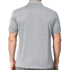 เสื้อยืดคอปกมีกระดุมสำหรับผู้ชาย,เสื้อโปโลไม่มีลายสำหรับใส่ตีกอล์ฟผ้าฝ้ายโพลีเอสเตอร์สีพื้นพิมพ์โลโก้ได้ตามต้องการ - Product Image 4