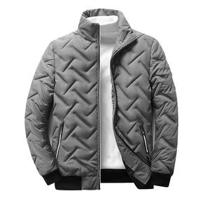 Customized Logo Design Trendy Winter Men's Canvas <b>Thin</b> Regular Stand Collar Polyester <b>Puffer</b> Hooded Front <b>Jacket</b> - Product Image 6