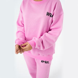 OEM Custom Winter 100% Cotton High Quality Front Logo Women's Oversized <b>Crewneck</b> Long Sleeve Sweatshirt - Product Image 5