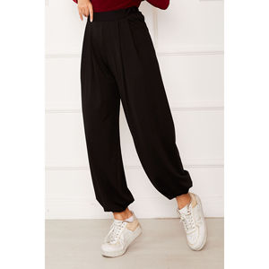 Pantalones Harem Negros de Corte Holgado con Puños Elásticos, Ropa Deportiva Modesta - Product Image 2