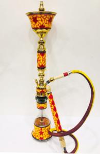 Cachimba de Lujo Chapada en Oro Egipcio con Lacado de Nácar |   Pipa de Shisha Hecha a Mano de Acero Inoxidable para Fumar - Product Image 2
