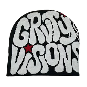 All Print Custom Logo Jacquard Knit Winter Beanie Low MOQ Classic BSCI No Cuff Fold for Men and Women - Product Image 3