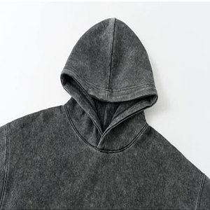 Veste à capuche délavée à l'acide avec fermeture éclair pour hommes en gros Veste d'automne décontractée surdimensionnée vintage - Product Image 5