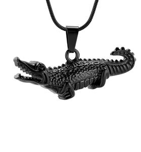 สร้อยคอใส่เถ้ากระดูกจระเข้สีดำทันสมัยทำจากสเตนเลสขี้เถ้าออกแบบได้ตามต้องการที่ระลึกอายุยืน - Product Image 6