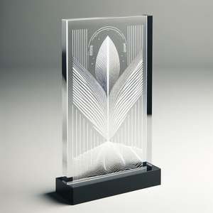 Plaque de récompense personnalisée en cristal d'entreprise, logo, cadeaux, impression UV, peinte, transparente, translucide - Product Image 3