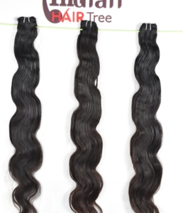 Extensions de cheveux humains indiens vierges de qualité supérieure, naturelles, alignées sur la cuticule, sans traitement chimique, style vague profonde lâche - Product Image 5