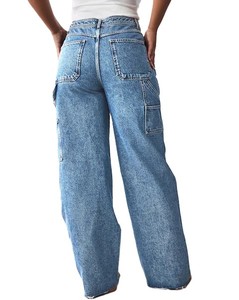 Best-Selling High-Waisted <b>Jeans</b> for <b>Women</b> <b>Stretch</b> Fit Flared <b>Jeans</b> With Multi Pockets Comfortable Quick Dry Streetwear - Product Image 2