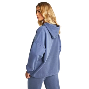 Venta caliente chándal azul vaquero de gran tamaño personalizado para hombres y mujeres estilo lavado tejido de invierno - Product Image 5