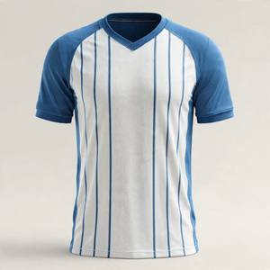 เสื้อฟุตบอลลายทางแบบติดกระดุม ผลิตด้วยเทคนิคซับลิเมชั่น ผ้าโพลีเอสเตอร์ 100% เสื้อฟุตบอลพิมพ์ลายสำหรับผู้ใหญ่ - Product Image 2