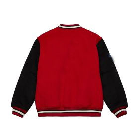 OEM personalizado de los hombres de invierno transpirable de talla grande de lana de peso pesado Varsity chaqueta de diseño cómodo con el logotipo frontal de ajuste de gran tamaño - Product Image 6