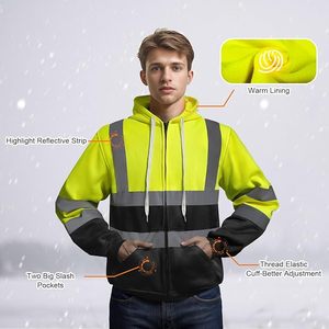 Sudaderas de Seguridad de Alta Calidad, Sudadera de Forro Polar Reflectante para Clima Frío - Product Image 4