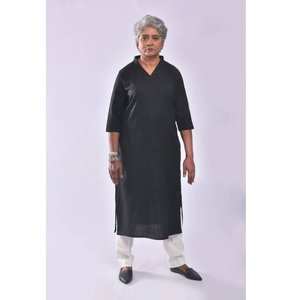 Kurta décontracté en noir de carbone Easy Pizy pour hommes |   Kurta ethnique de qualité supérieure pour un usage quotidien, vente en gros pour les détaillants et les distributeurs en Inde - Product Image 1