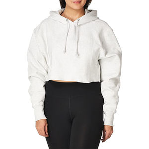 Sudadera con capucha de gran tamaño personalizada OEM al por mayor para mujer Sudadera con capucha recortada para mujer para otoño sudaderas con capucha para hombre - Product Image 1
