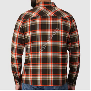 Chemise classique en flanelle 100% coton pour hommes Mode automne hiver-Chemise en flanelle pour hommes en vrac à carreaux chauds - Product Image 6