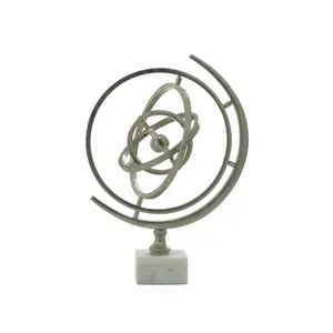 อาร์มารี่อลูมิเนียมสีเงินพร้อมฐานหินอ่อนหรือสเตลล่าอีฟอาร์มารี่ทรงกลมหรือฐาน decmode ทันสมัย - Product Image 4