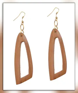 Pendientes colgantes de resina epoxi de madera hechos a mano, accesorio de moda de alta calidad para mujeres y niñas - Product Image 3