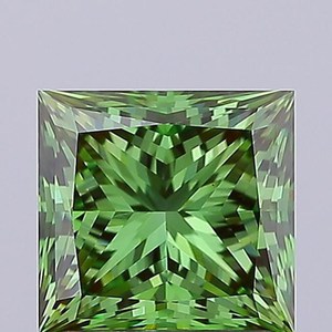 Diamante de corte princesa de 2 quilates, color verde intenso, cultivado en laboratorio para la fabricación de anillos, certificado por IGI, diamante suelto CVD, fabricante de la India. - Product Image 1