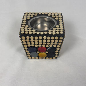 Support de bougie en bois arabe tendance, fait à la main, carré, taille personnalisée pour les mariages, décoration de la maison, cadeau - Product Image 1