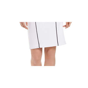 Gonna a tubino avvolgente Calvin Klein da donna, bianca, taglia XS, con profili a contrasto, in tessuto denim effetto pelle, lunghezza midi, con spandex. - Product Image 3