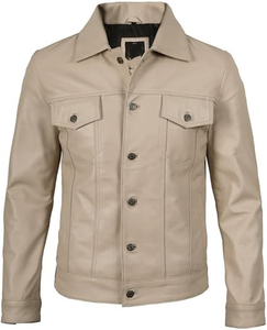 High Quality Breathable Solid Knitted Leather <b>Shirt</b> with Customized Logo High Street Style Casual <b>Shirts</b> for <b>Men</b> - Product Image 3