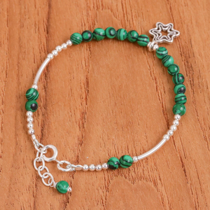 Pulsera de Cuentas de Malaquita con Diseño de Estrella de Moda, Plata de Ley 925, Joyería Hecha a Mano, Idea de Regalo para Ella y Esposa, Venta al por Mayor - Product Image 6