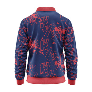 Blouson d'aviateur en satin et polyester pour hommes personnalisé High Street brodé col montant Patchwork formel avec fermeture à glissière sur le devant - Product Image 3