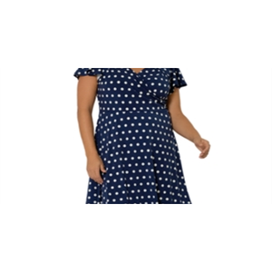 Abito Casual Leota Plus con Stampa Floreale Taglia 1X Blu Traspirante e con Vita Naturale - Product Image 2