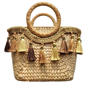 Vietnam fabrication tissé rotin osier artisanat fleur conception femmes fait à la main vacances cadeau sac TUYET DUNG WHB6 - Product Image 3