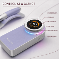 Ponceuse à ongles numérique 85W avec cadran, console de contrôle électrique de bureau pour l'élimination du gel acrylique, idéale pour les salons de manucure