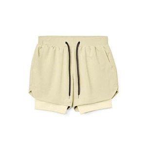 High Waist Men's 2-in-1 <b>Layers</b> Gym Shorts Breathable with Custom Logo Sports Track Workout Pockets High Street Style Plain Dyed - Product Image 5